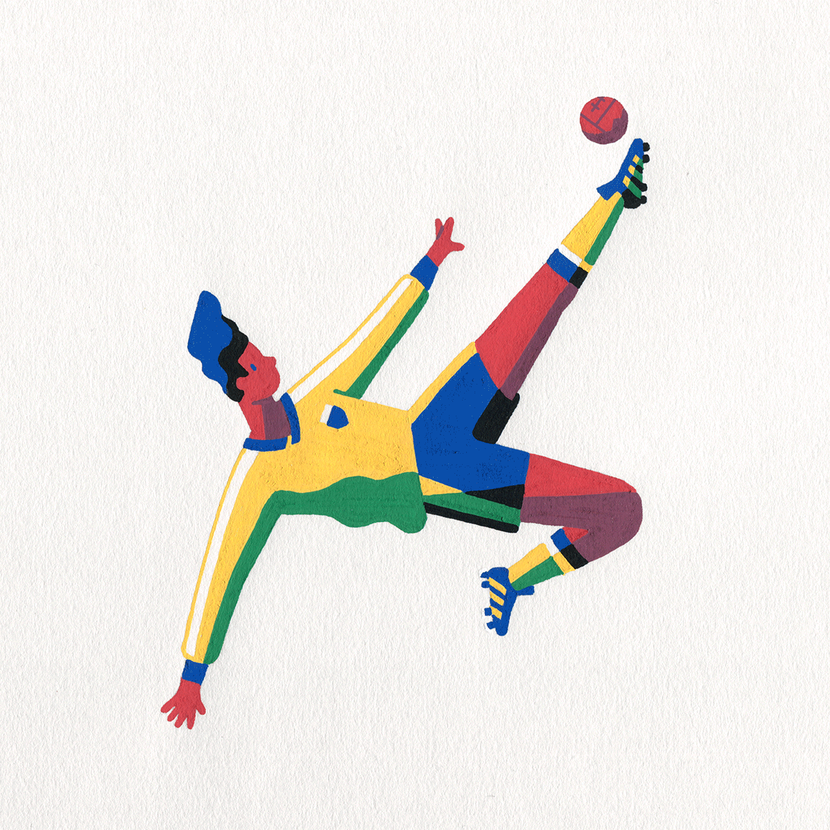 I animated this illustration animation gif of a Brazilian footballer for my sports series in time for the football World Cup