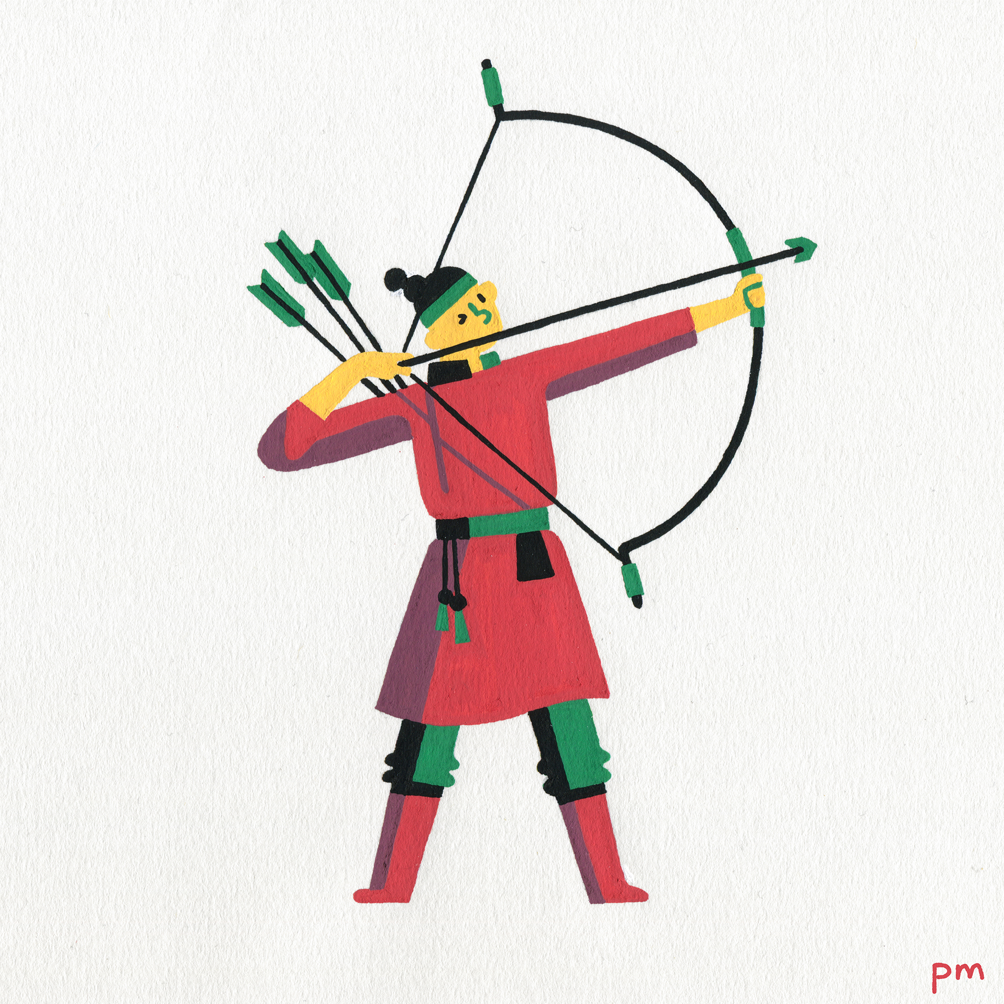 PriyaMistry_In Motion_Anchor Here is an illustration of a Mongolian archer character for my illustrated sports series.