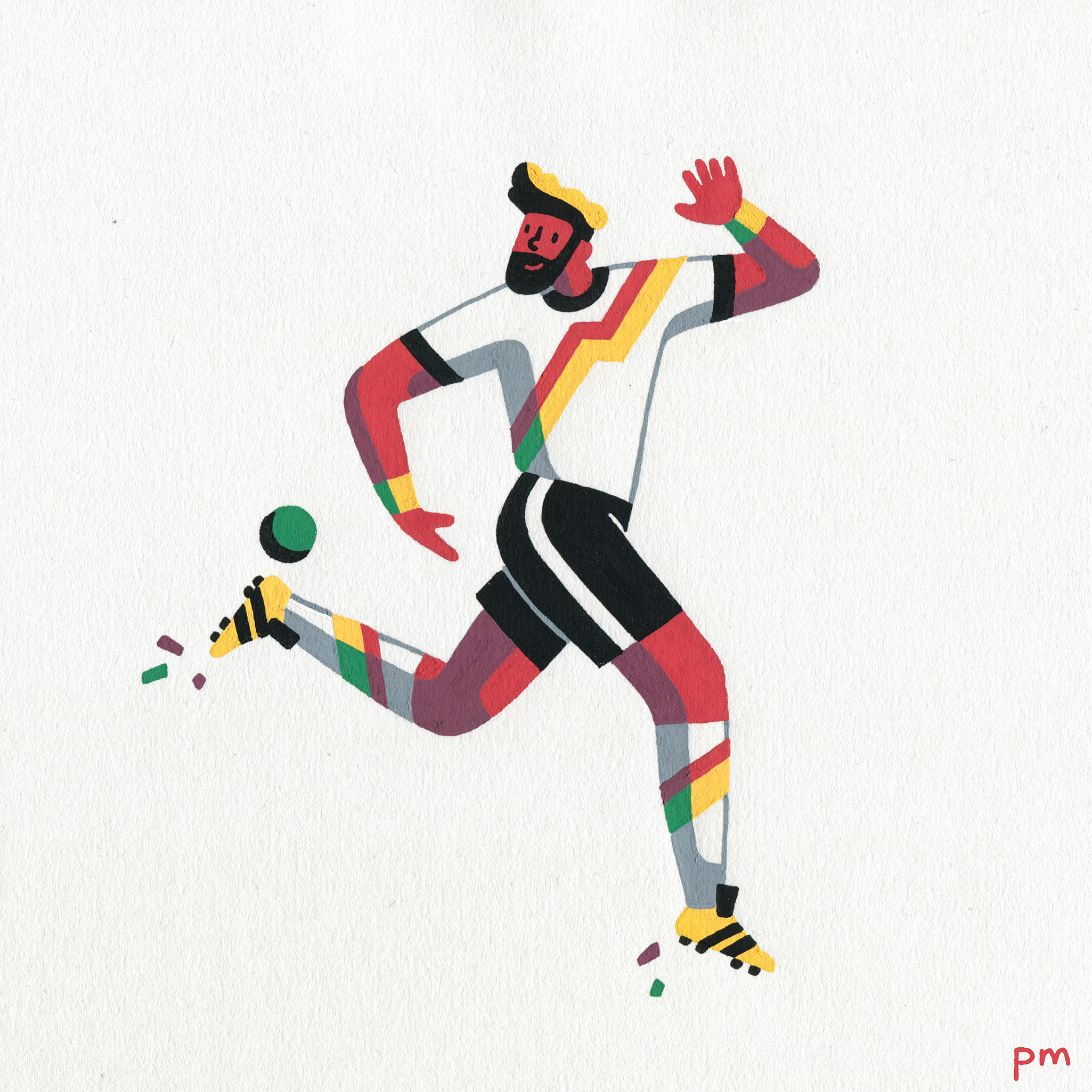 PriyaMistry_In Motion_Flick An illustration of a German footballer to celebrate my favourite team, Germany, for the World Cup.